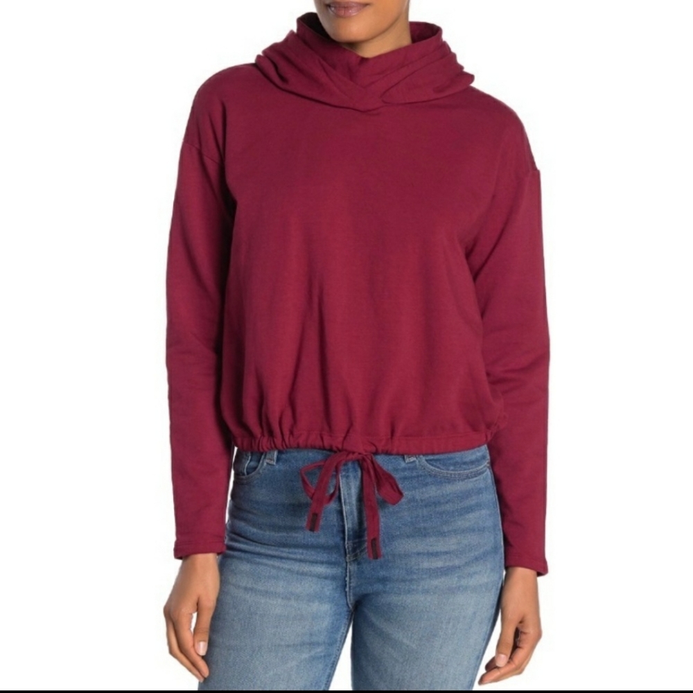 Stateside cropped funnel neck hoodie sz M